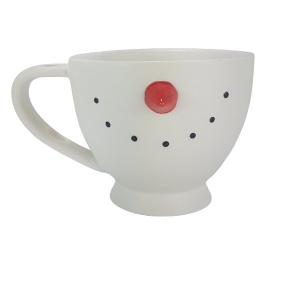 Vintage INDIGO Snowman Mug Teacup White Ceramic Red Carrot Nose Black Coal Mouth - Picture 8 of 8